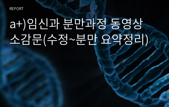 a+)임신과 분만과정 동영상 소감문(수정~분만 요약정리)