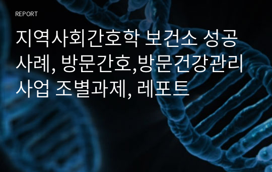 [지역사회간호학] 보건소 성공사례, 방문간호, 방문건강관리사업 [조별과제, 레포트]