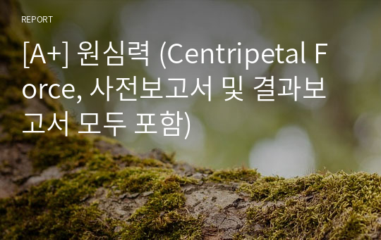 [A+] 원심력 (Centripetal Force, 사전보고서 및 결과보고서 모두 포함)