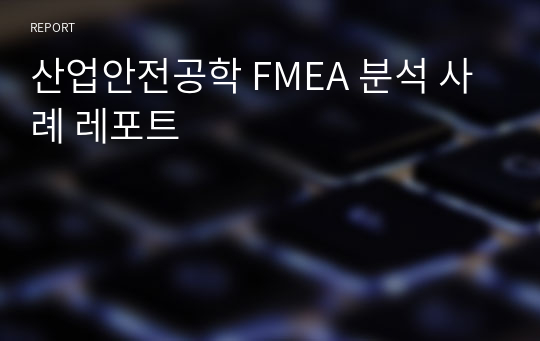 산업안전공학 FMEA 분석 사례 레포트