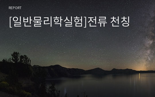 [일반물리학실험]전류 천칭