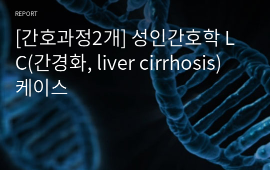 [간호과정2개] 성인간호학 LC(간경화, liver cirrhosis) 케이스