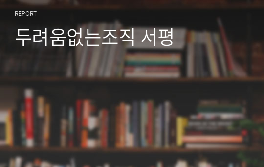 두려움없는조직 서평