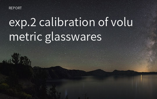 exp.2 calibration of volumetric glasswares