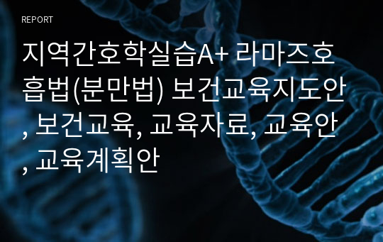 지역간호학실습A+ 라마즈호흡법(분만법) 보건교육지도안, 보건교육, 교육자료, 교육안, 교육계획안