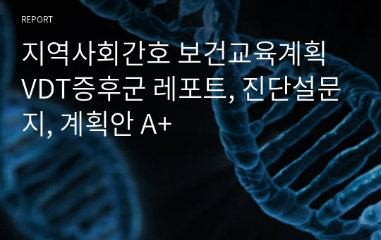 지역사회간호 보건교육계획 VDT증후군 레포트, 진단설문지, 계획안 A+