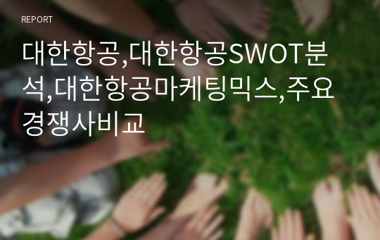 대한항공,대한항공SWOT분석,대한항공마케팅믹스,주요경쟁사비교