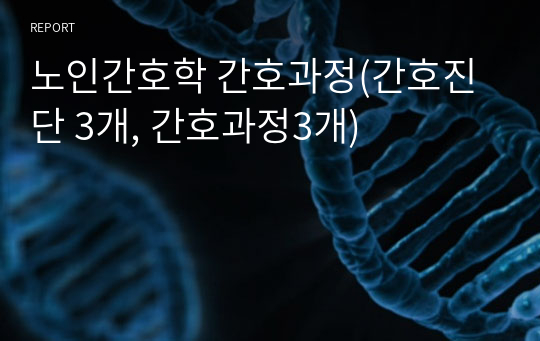 노인간호학 간호과정(간호진단 3개, 간호과정3개)