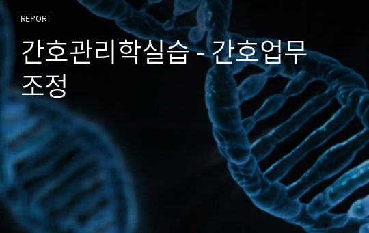 간호관리학실습 - 간호업무 조정