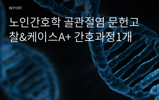 노인간호학 골관절염 문헌고찰&amp;케이스A+ 간호과정1개