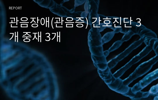 관음장애(관음증) 간호진단 3개 중재 3개