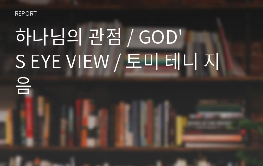 하나님의 관점 / GOD&#039;S EYE VIEW / 토미 테니 지음