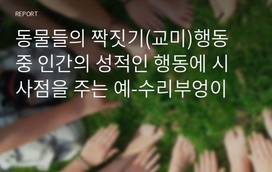 동물들의 짝짓기(교미)행동 중 인간의 성적인 행동에 시사점을 주는 예-수리부엉이