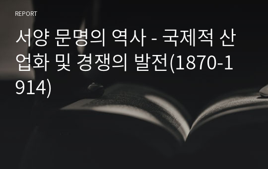 서양 문명의 역사 - 국제적 산업화 및 경쟁의 발전(1870-1914)