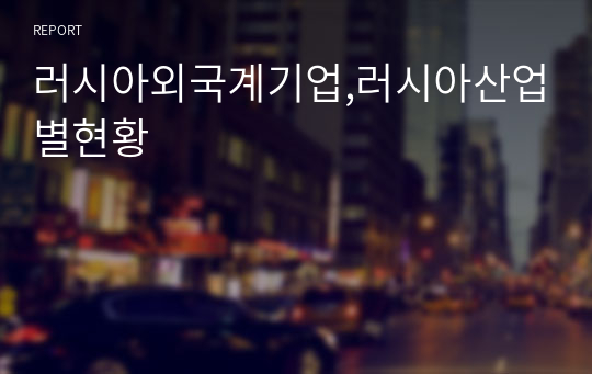 러시아외국계기업,러시아산업별현황