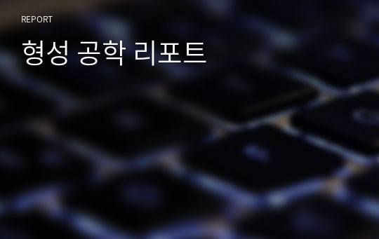 형성 공학 리포트