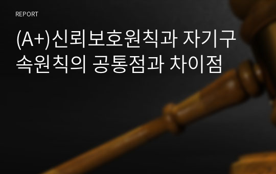 (A+)신뢰보호원칙과 자기구속원칙의 공통점과 차이점