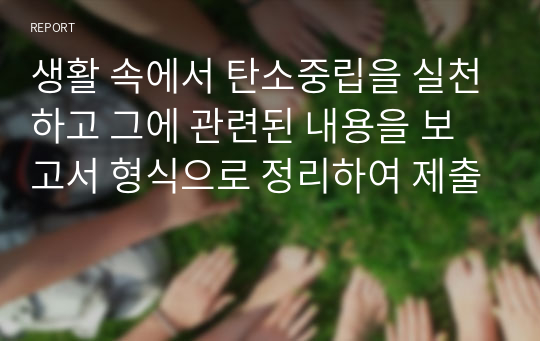 생활 속에서 탄소중립을 실천하고 그에 관련된 내용을 보고서 형식으로 정리하여 제출