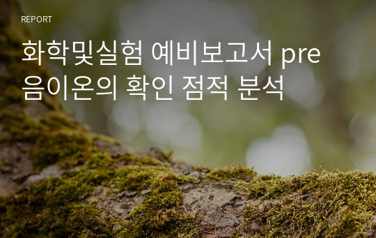 화학및실험 예비보고서 pre 음이온의 확인 점적 분석