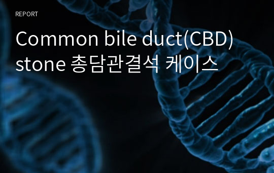 Common bile duct(CBD) stone 총담관결석 케이스