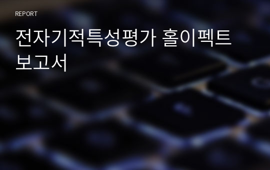 전자기적특성평가 홀이펙트 보고서