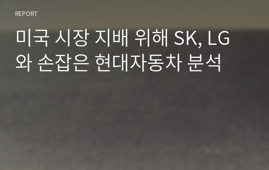 미국 시장 지배 위해 SK, LG와 손잡은 현대자동차 분석