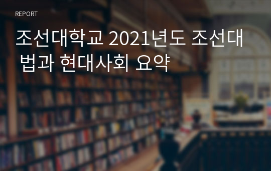 조선대학교 2021년도 조선대 법과 현대사회 요약