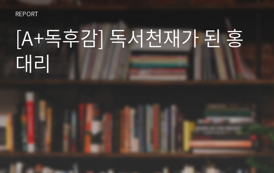 [A+독후감] 독서천재가 된 홍대리