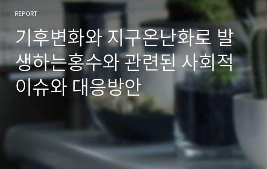 기후변화와 지구온난화로 발생하는홍수와 관련된 사회적 이슈와 대응방안