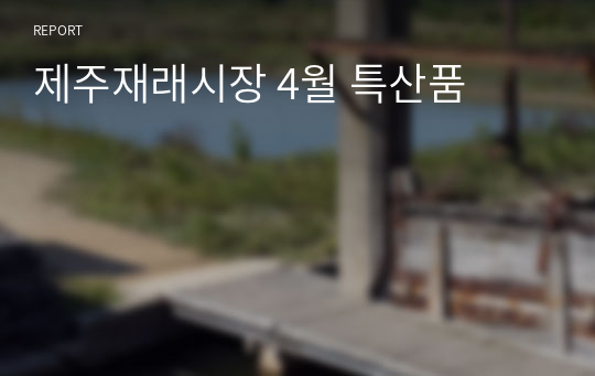 제주재래시장 4월 특산품