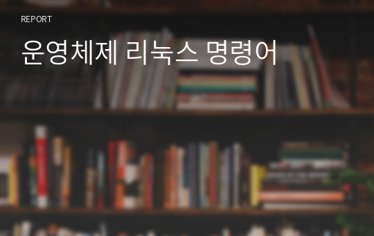 운영체제 리눅스 명령어