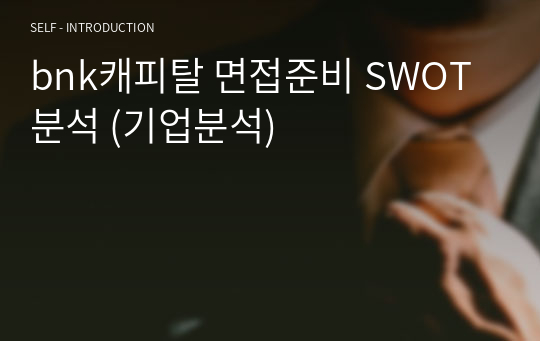 bnk캐피탈 면접준비 SWOT 분석 (기업분석)