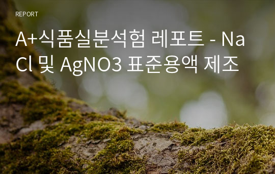 A+식품실분석험 레포트 - NaCl 및 AgNO3 표준용액 제조