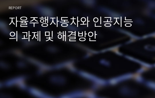 자율주행자동차와 인공지능의 과제 및 해결방안