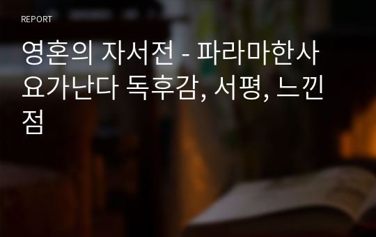 영혼의 자서전 - 파라마한사 요가난다 독후감, 서평, 느낀점