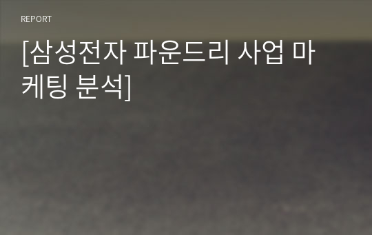 [삼성전자 파운드리 사업 마케팅 분석]