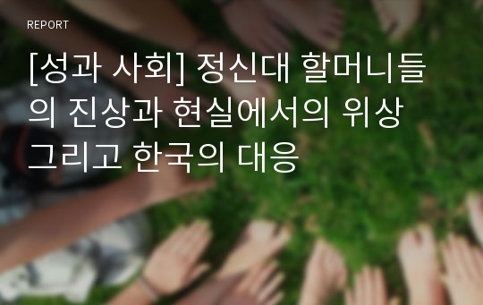 [성과 사회] 정신대 할머니들의 진상과 현실에서의 위상 그리고 한국의 대응