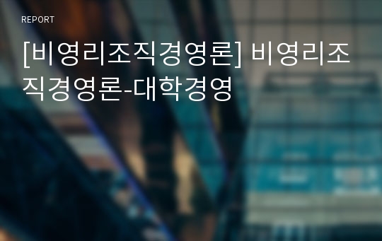 [비영리조직경영론] 비영리조직경영론-대학경영