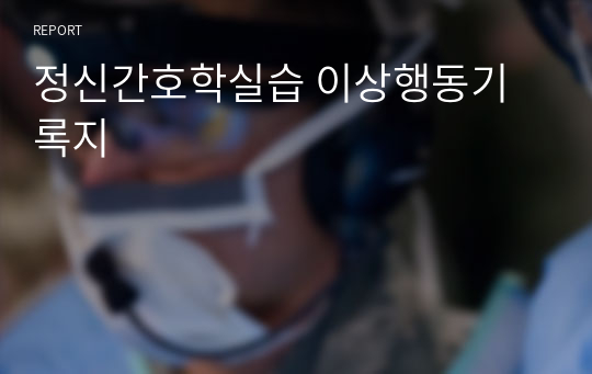 정신간호학실습 이상행동기록지