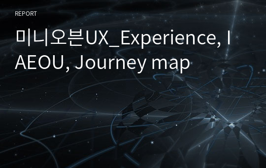 미니오븐UX_Experience, IAEOU, Journey map