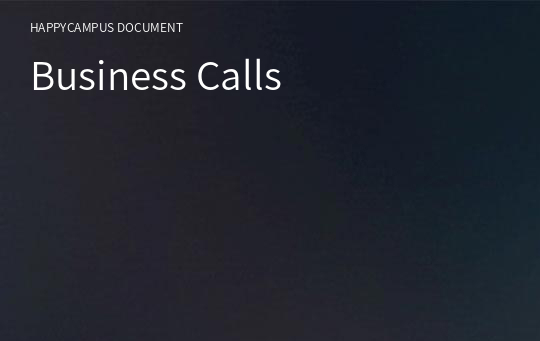 Business Calls
