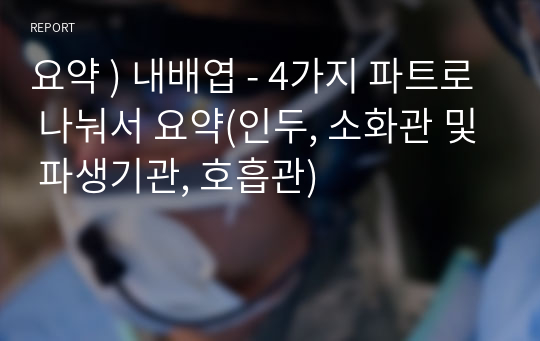 요약 ) 내배엽 - 4가지 파트로 나눠서 요약(인두, 소화관 및 파생기관, 호흡관)