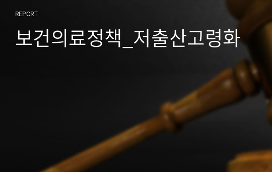 보건의료정책_저출산고령화