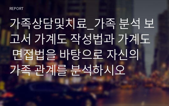 가족상담및치료_가족 분석 보고서 가계도 작성법과 가계도 면접법을 바탕으로 자신의 가족 관계를 분석하시오