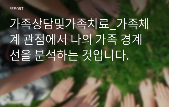 가족상담및가족치료_가족체계 관점에서 나의 가족 경계선을 분석하는 것입니다.