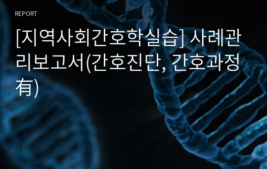 [지역사회간호학실습] 사례관리보고서(간호진단, 간호과정有)