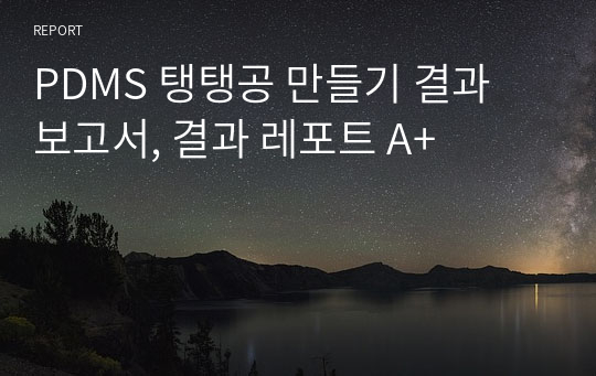 PDMS 탱탱공 만들기 결과 보고서, 결과 레포트 A+