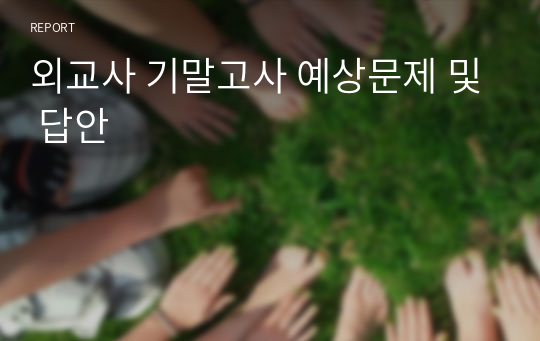 외교사 기말고사 예상문제 및 답안