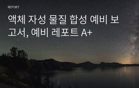 액체 자성 물질 합성 예비 보고서, 예비 레포트 A+