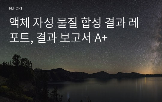 액체 자성 물질 합성 결과 레포트, 결과 보고서 A+